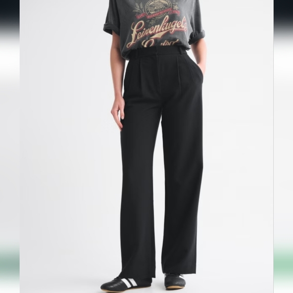Abercrombie & Fitch Pants - Abercrombie & Fitch Sloane Tailored Wide Leg Pants 16 High Waist Trouser Black